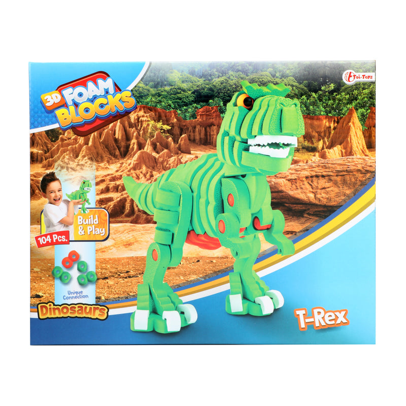 Load image into Gallery viewer, Toi-toys knutselpuzzel dinosaurus 25,8 cm groen 104-delig