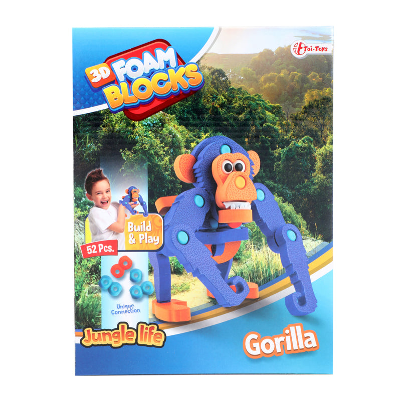 Load image into Gallery viewer, Toi-toys knutselpuzzel aap junior 25,8 cm blauw 59-delig