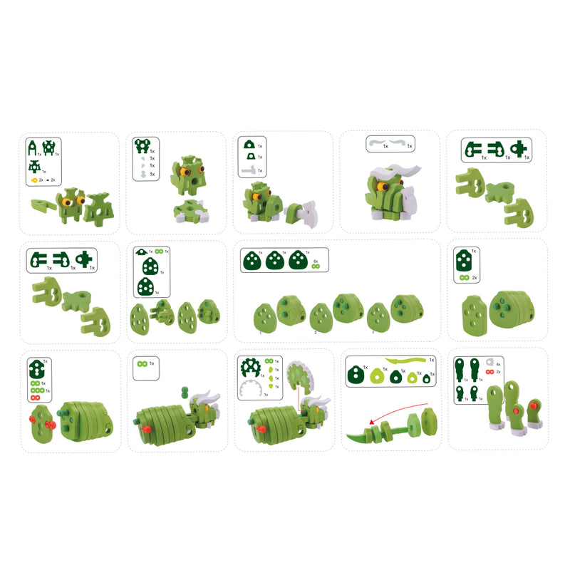 Load image into Gallery viewer, Toi-toys knutselpuzzel tricera junior 25,8 cm groen 59-delig