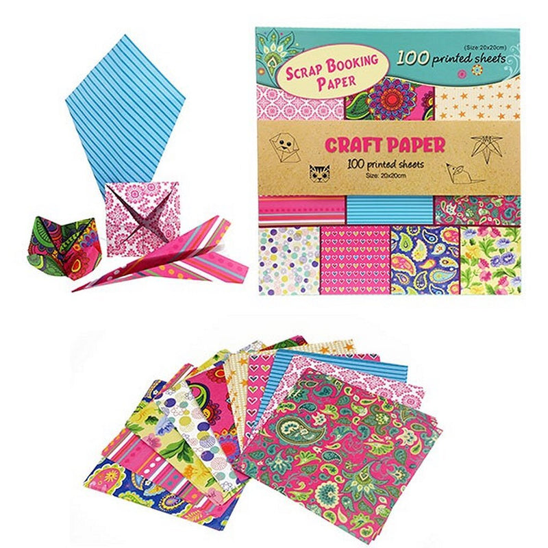 Load image into Gallery viewer, Toi-toys knutselpapierset 100 bedrukte vellen 20x20cm