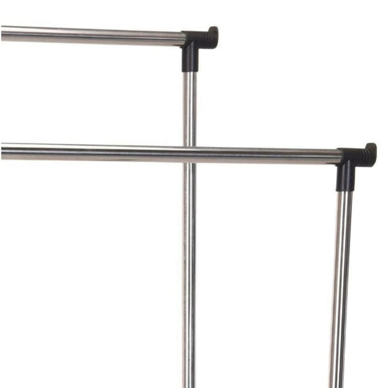 Load image into Gallery viewer, Storage solutions kledingrek met wielen dubbel 80x42x(90-160) cm