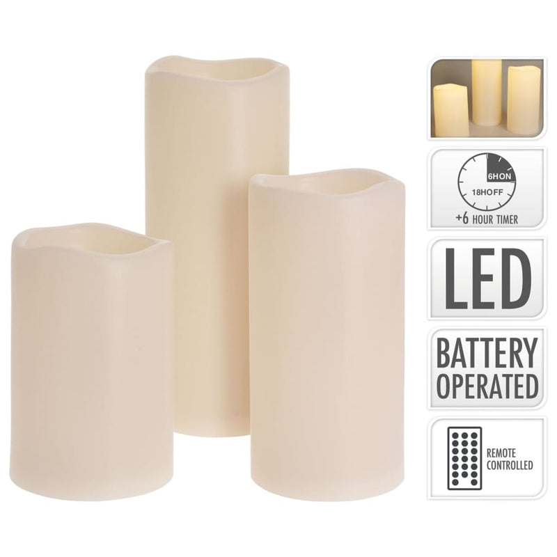 Load image into Gallery viewer, Ambiance 3-delige led-kaarsenset met afstandbediening