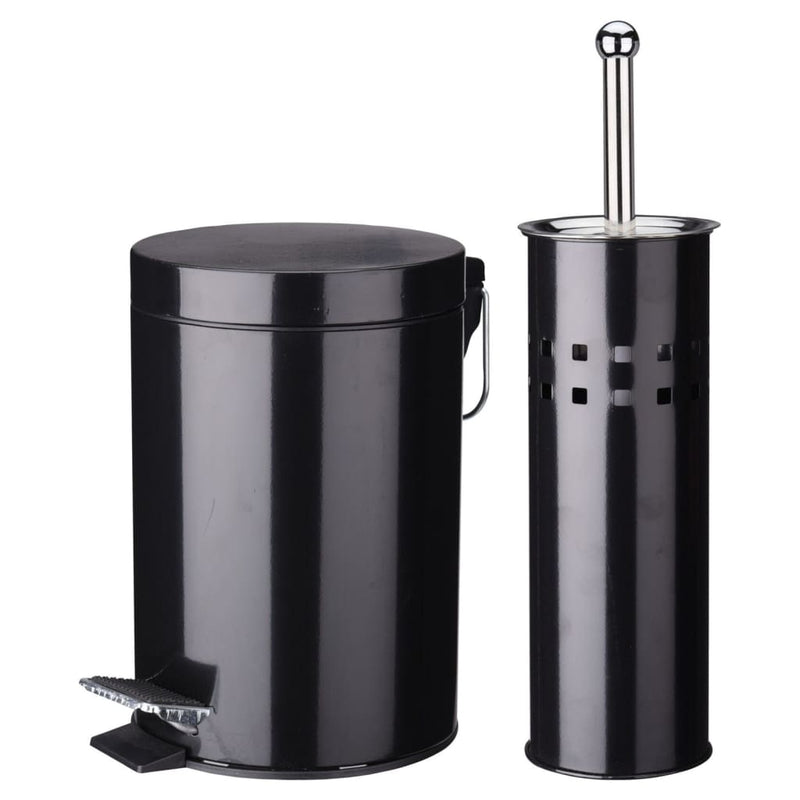 Load image into Gallery viewer, Excellent Houseware Houseware 2-delige Badkamerset roestvrij staal zwart