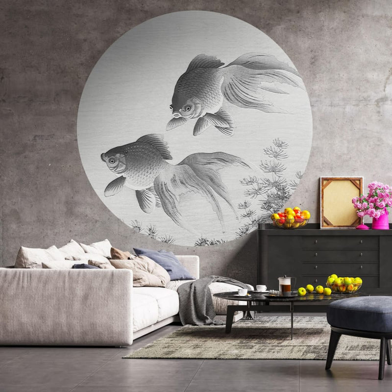 Load image into Gallery viewer, WallArt WallArt Behangcirkel Two Goldfish 190 cm