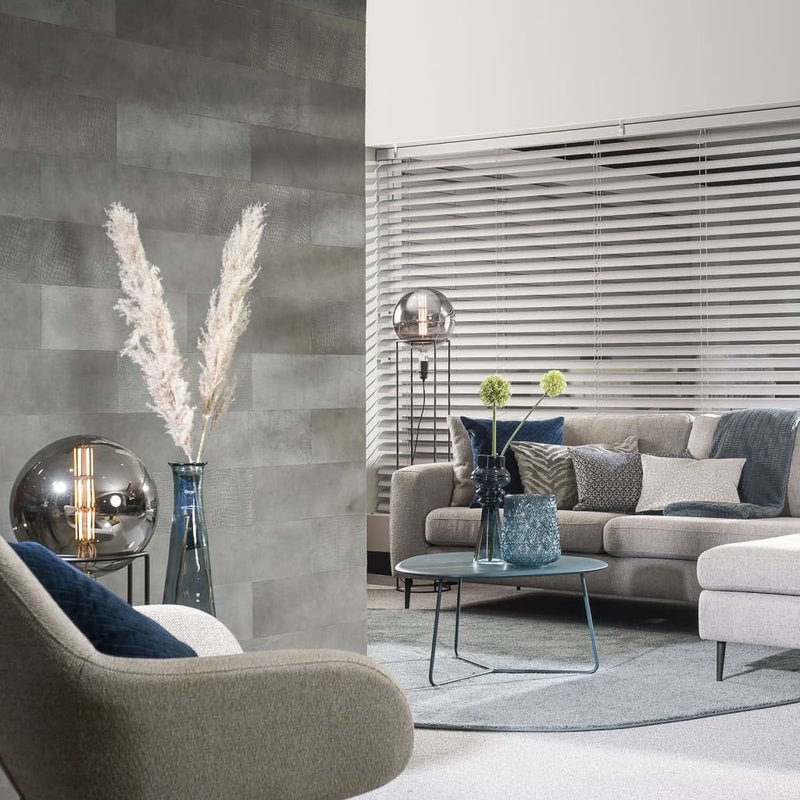 Load image into Gallery viewer, WallArt WallArt 16 st Tegel Connaught leer schaduwgrijs