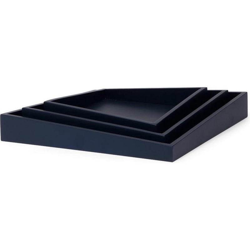 Load image into Gallery viewer, Senza asymmetrische houten dienbladen 3 stuks blauw