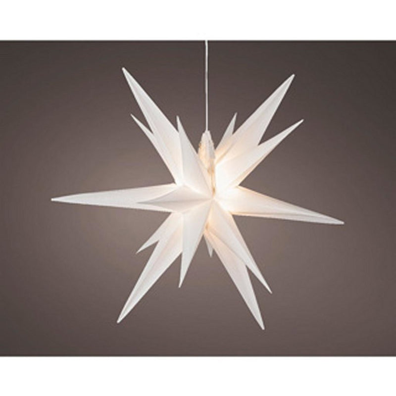 Chargez l'image dans la visionneuse de la galerie, Lumineo Lumineo Kerstster PVC Steady Wit 6 LEDs Binnen Buiten 60 cm