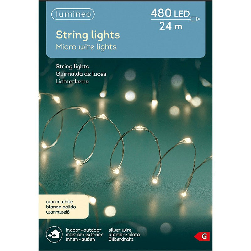 Chargez l'image dans la visionneuse de la galerie, Lumineo Lumineo Micro LED Stringlights Verlichting Zilverdraad 24M 480 LEDs Buiten Warm Wit