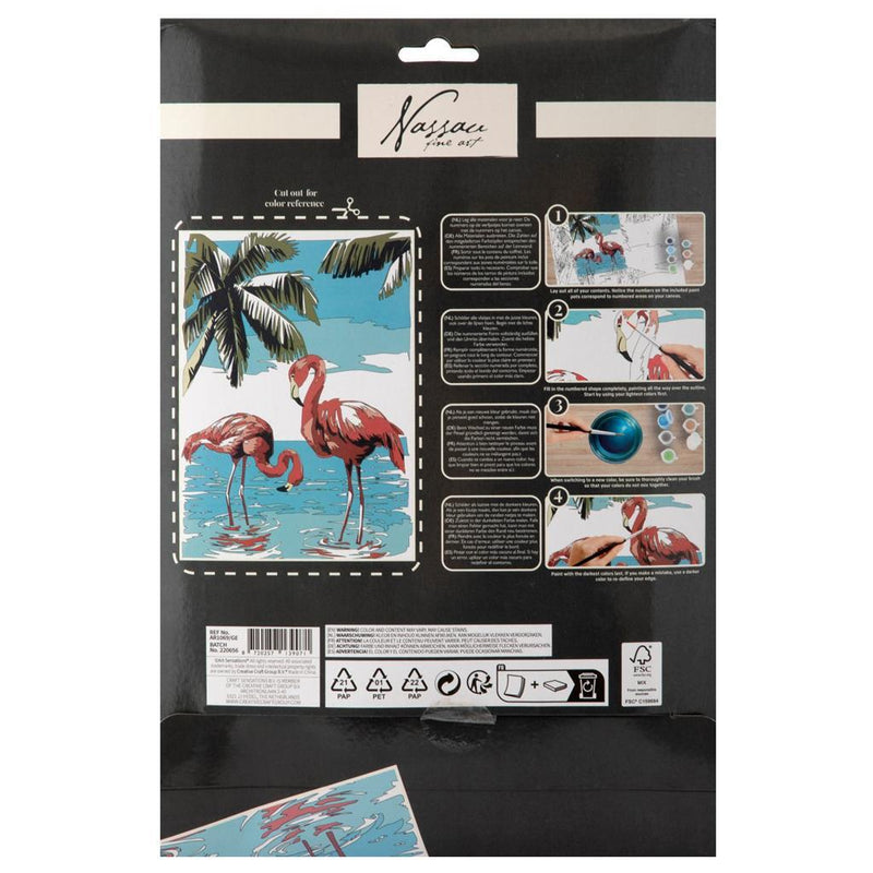 Load image into Gallery viewer, Nassau fine art nassau schilderen op nummer flamingo - incl. 9 verfpotjes en penseel