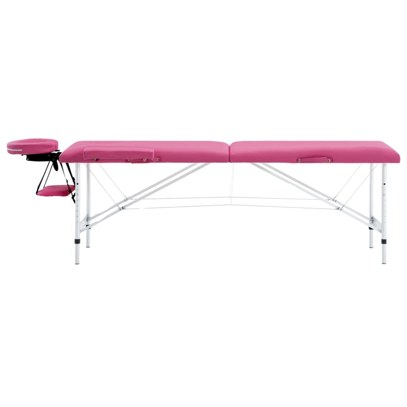Load image into Gallery viewer, Vidaxl massagetafel inklapbaar 2 zones aluminum roze