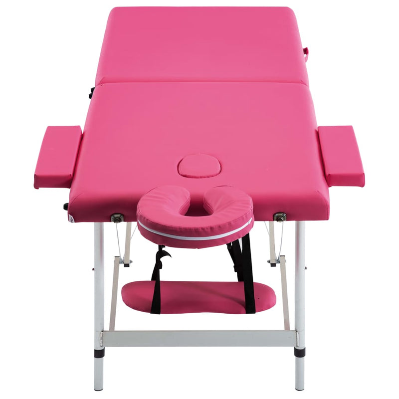 Load image into Gallery viewer, Vidaxl massagetafel inklapbaar 2 zones aluminum roze