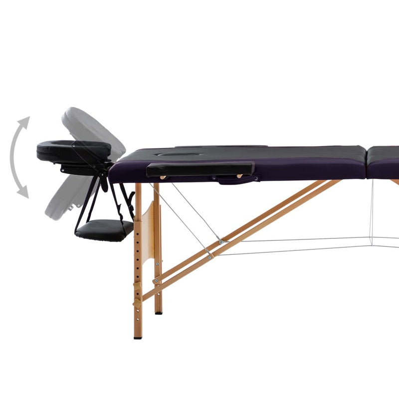 Load image into Gallery viewer, Vidaxl massagetafel inklapbaar 2 zones hout zwart