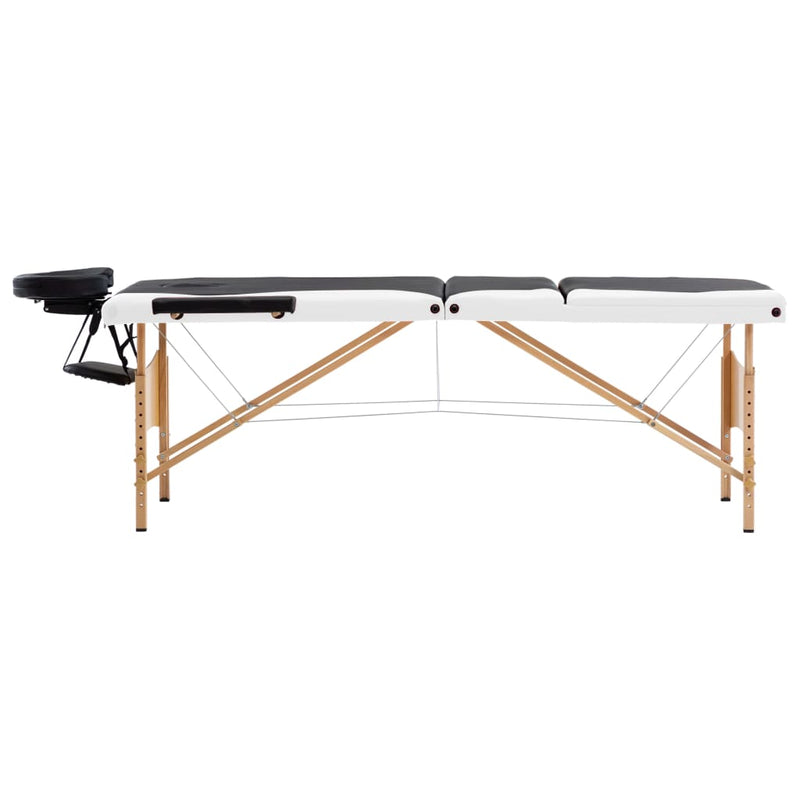 Load image into Gallery viewer, Vidaxl massagetafel inklapbaar 3 zones hout zwart en wit