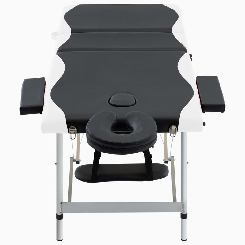 Load image into Gallery viewer, Vidaxl massagetafel inklapbaar 3 zones aluminium zwart en wit
