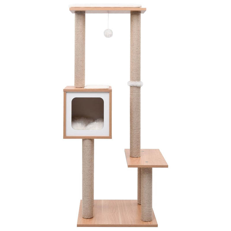 Load image into Gallery viewer, Vidaxl kattenkrabpaal met sisal krabmat 129 cm