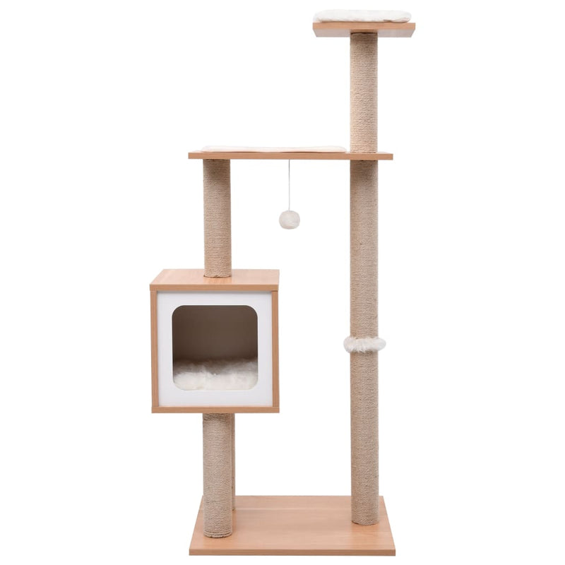 Load image into Gallery viewer, Vidaxl kattenkrabpaal met sisal krabmat 123 cm