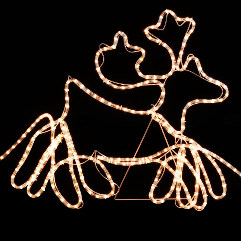 Chargez l'image dans la visionneuse de la galerie, VidaXL Kerstverlichting 4 XXL rendieren en slee 1548 LED's 500x80 cm