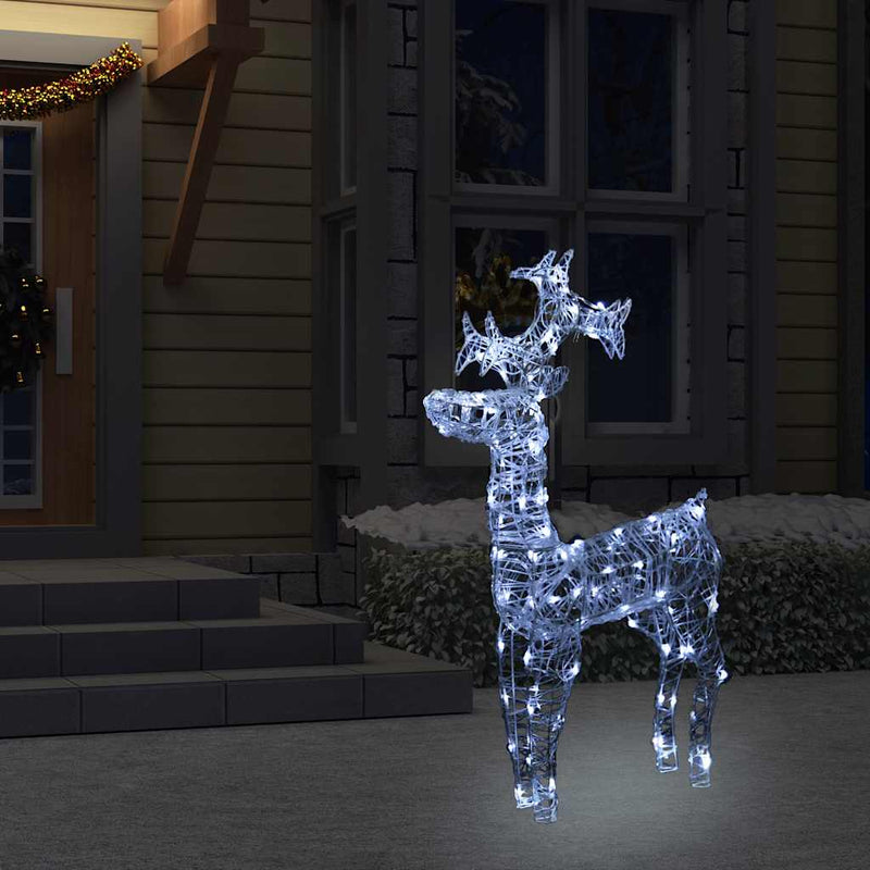 Load image into Gallery viewer, Vidaxl kerstdecoratie rendieren 90 led's 60x16x100 cm acryl