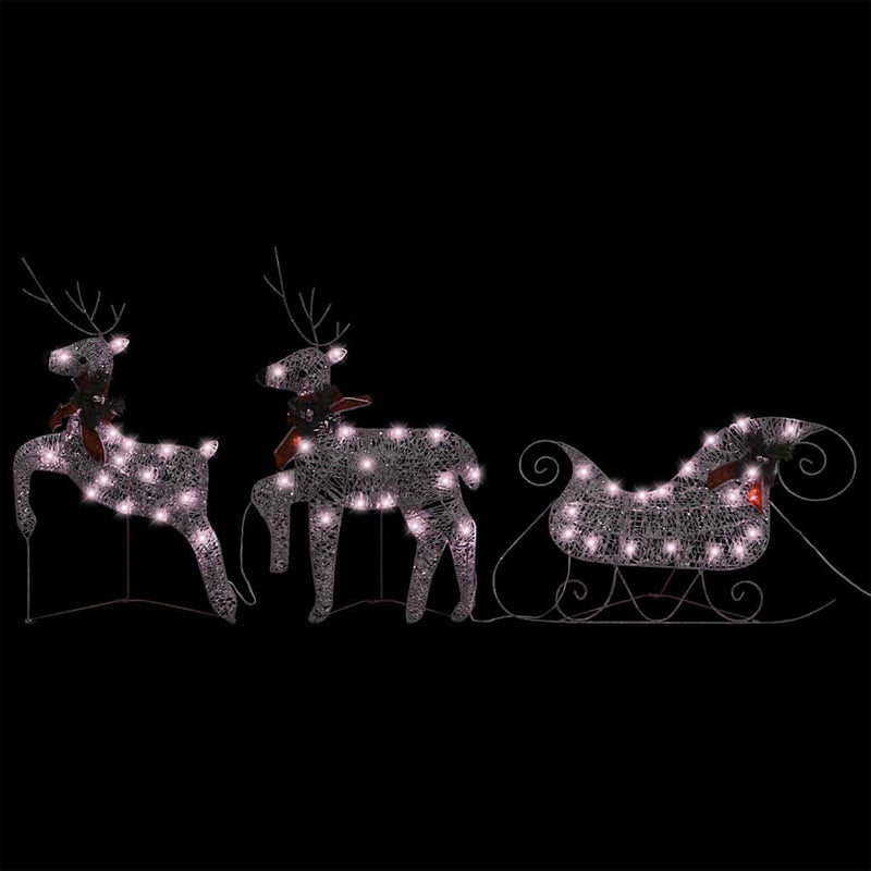Cargue la imagen en el visor de la galería, Vidaxl kerstdecoratie rendieren en slee 60 led's goudkleurig