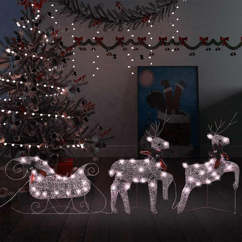 Cargue la imagen en el visor de la galería, Vidaxl kerstdecoratie rendieren en slee 60 led's goudkleurig