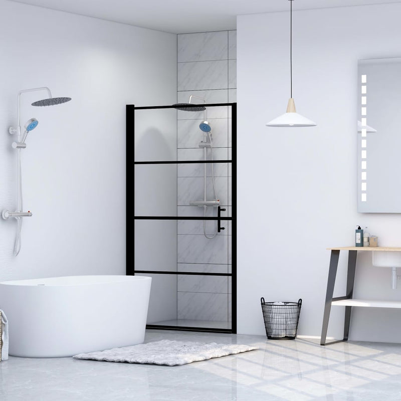 Load image into Gallery viewer, Vidaxl douchedeur 100x178 cm gehard glas zwart