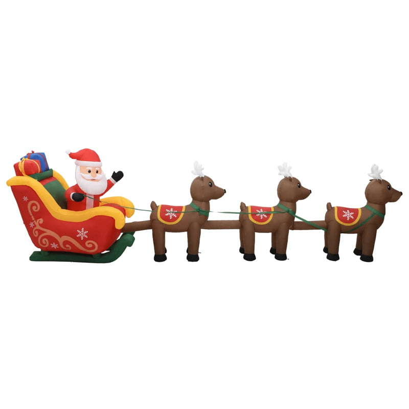 Load image into Gallery viewer, Vidaxl kerstdecoratie opblaasbaar kerstman en rendieren led 490 cm