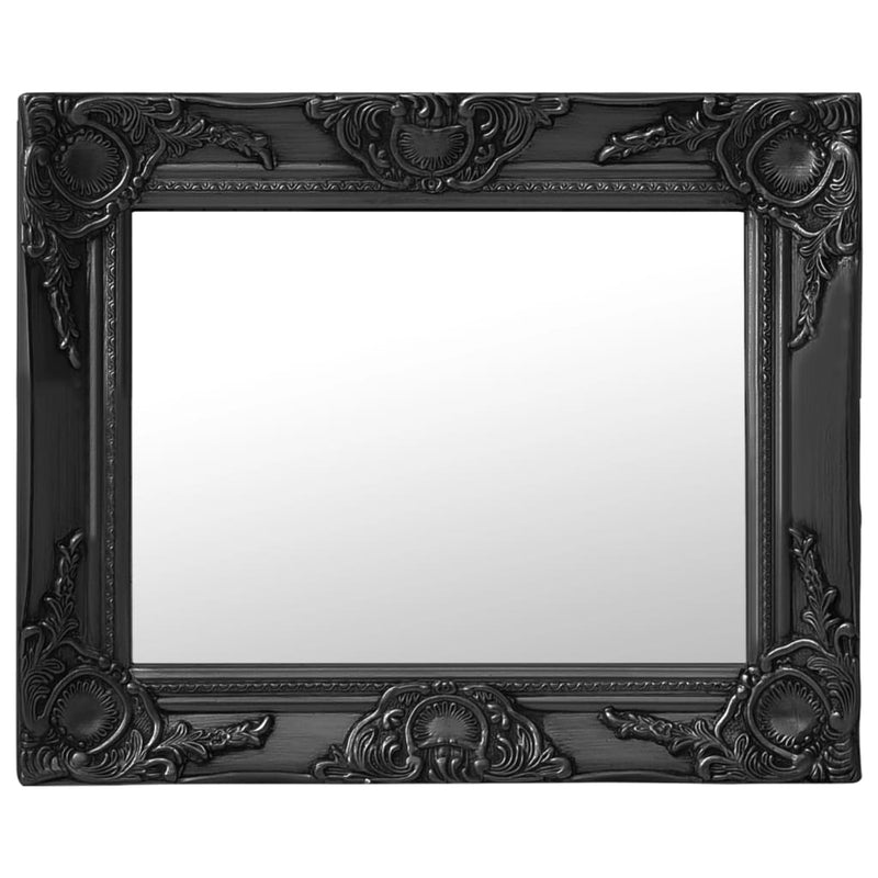 Afbeelding laden in galerijviewer, Vidaxl wandspiegel barok stijl 50x40 cm zwart