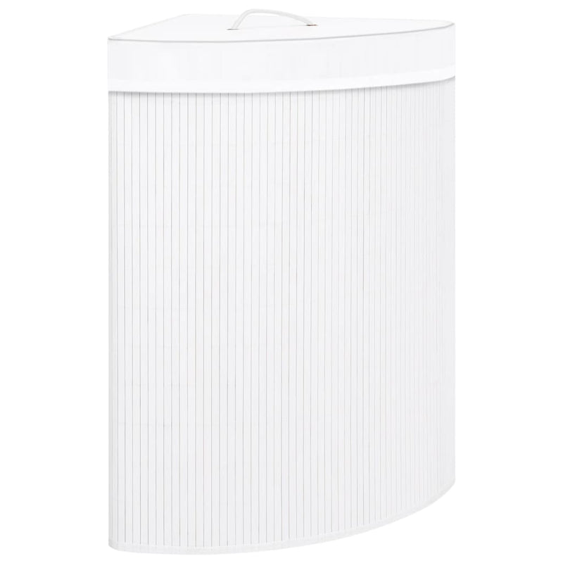 Load image into Gallery viewer, Vidaxl hoekwasmand 60 l bamboe wit