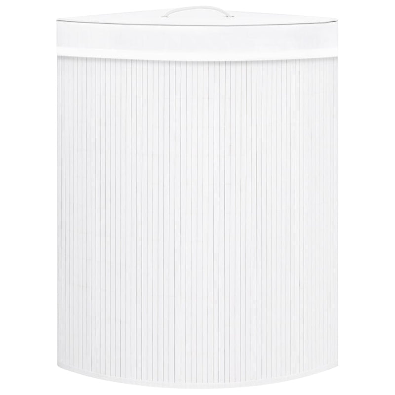 Load image into Gallery viewer, Vidaxl hoekwasmand 60 l bamboe wit