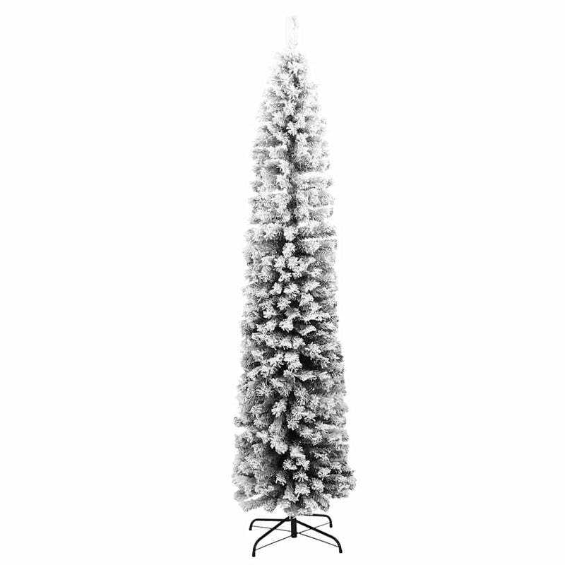 Load image into Gallery viewer, Vidaxl kunstkerstboom met sneeuw smal 240 cm pvc groen