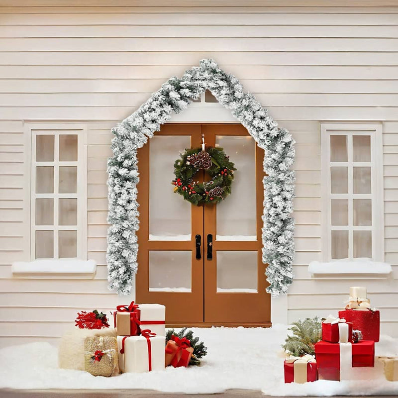 Load image into Gallery viewer, Vidaxl kerstslinger met sneeuw 5 m pvc groen