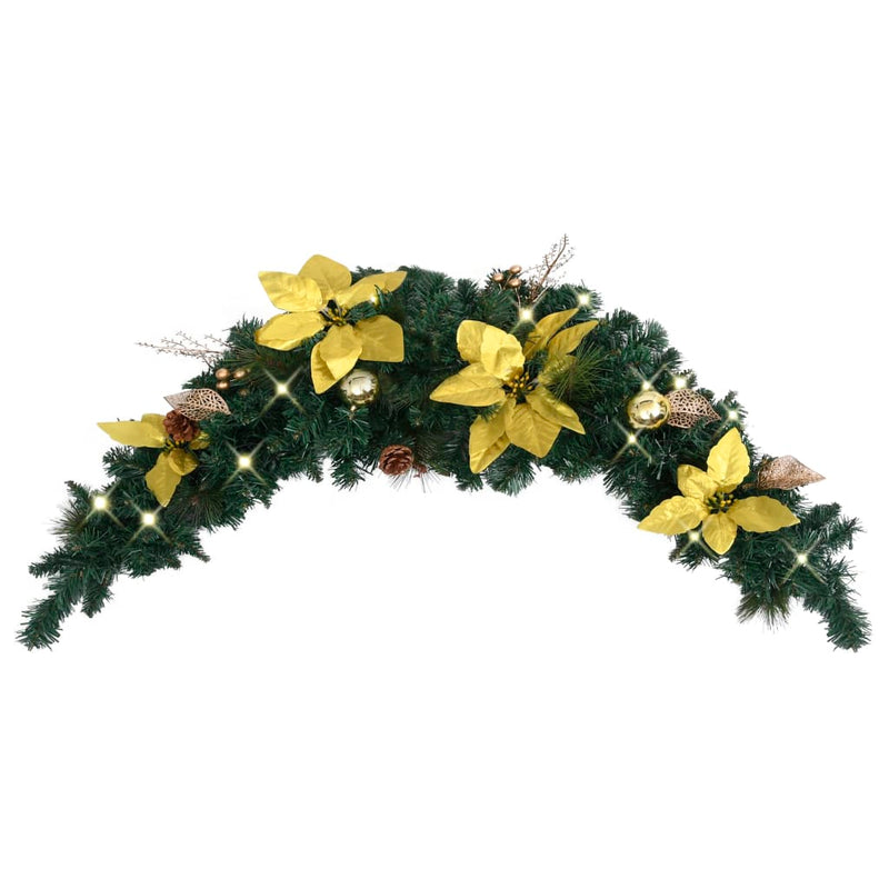 Load image into Gallery viewer, Vidaxl kerstboog met led-lampjes 90 cm pvc groen