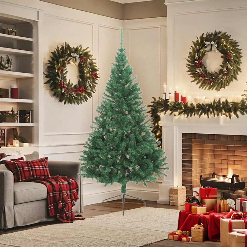 Load image into Gallery viewer, Vidaxl kunstkerstboom met standaard half 180 cm pvc groen