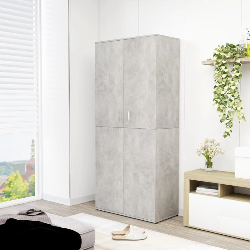 Load image into Gallery viewer, VidaXL Schoenenkast 80x39x178 cm bewerkt hout betongrijs