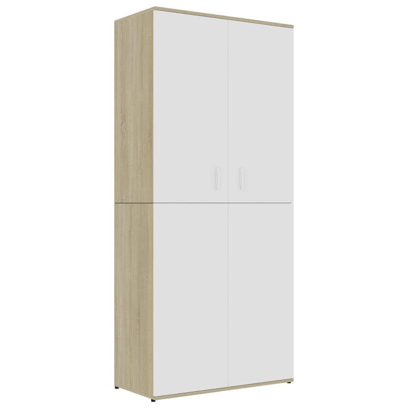 Load image into Gallery viewer, VidaXL Schoenenkast 80x39x178 cm bewerkt hout wit en sonoma eikenkleur