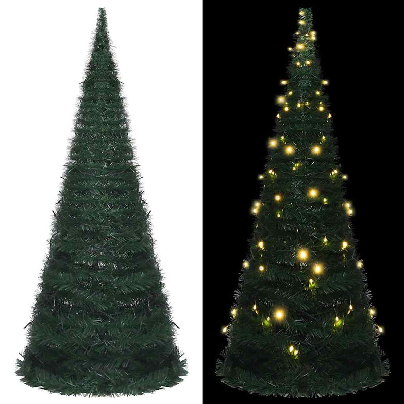 Afbeelding laden in galerijviewer, Vidaxl kunstkerstboom met verlichting pop-up 150 cm groen