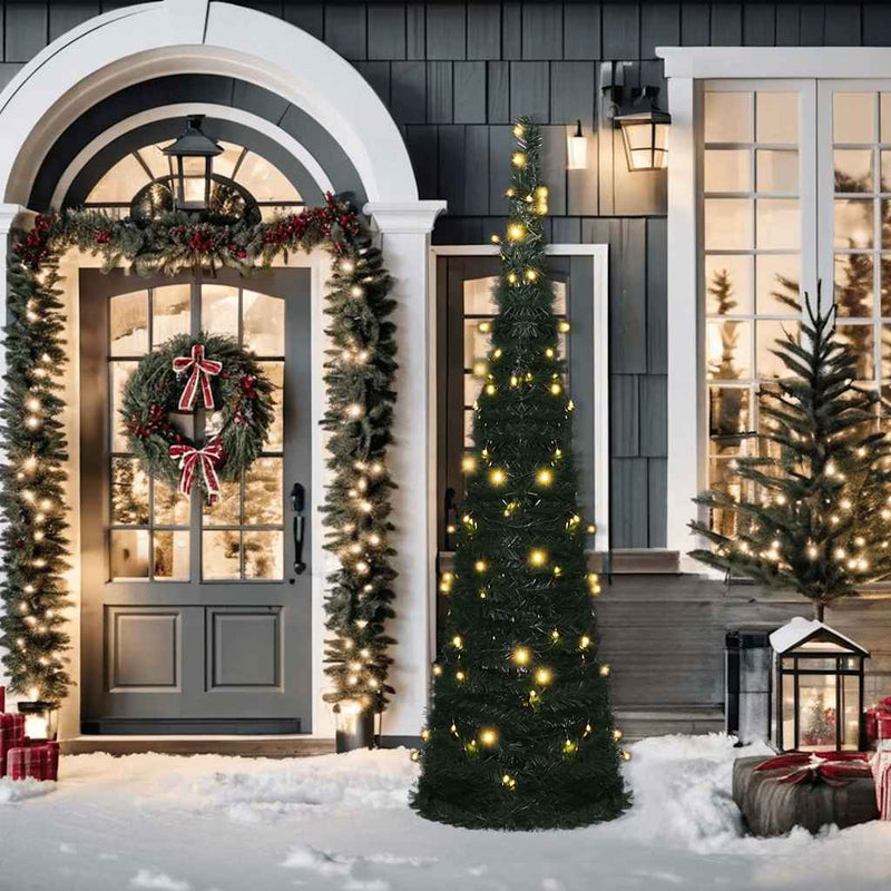 Afbeelding laden in galerijviewer, Vidaxl kunstkerstboom met verlichting pop-up 150 cm groen