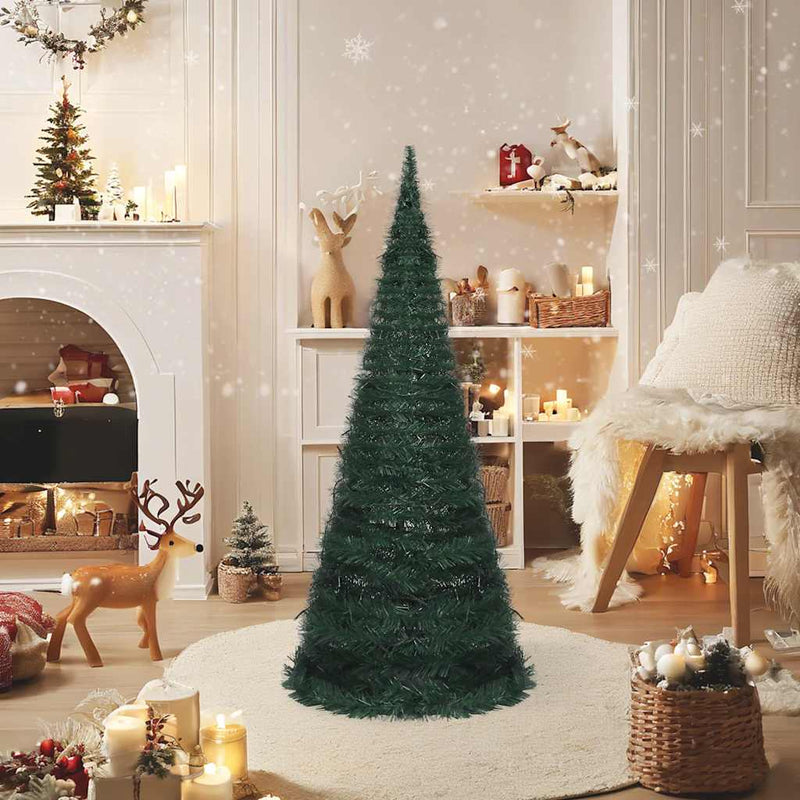 Load image into Gallery viewer, Vidaxl kunstkerstboom met verlichting pop-up 210 cm groen