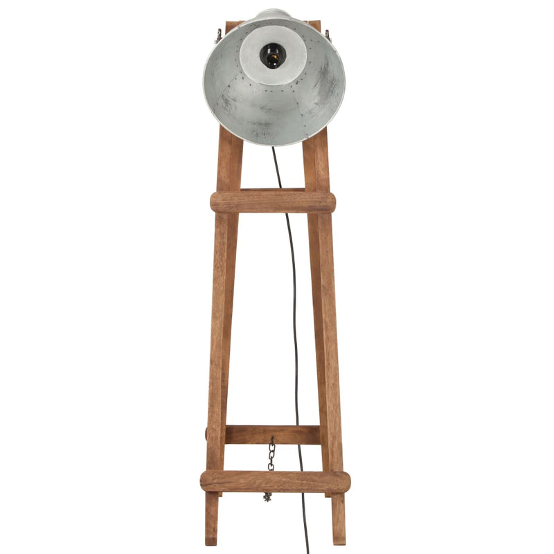 Laden Sie das Bild in Galerie -Viewer, Vidaxl vloerlamp e27 massief mangohout zilverkleurig