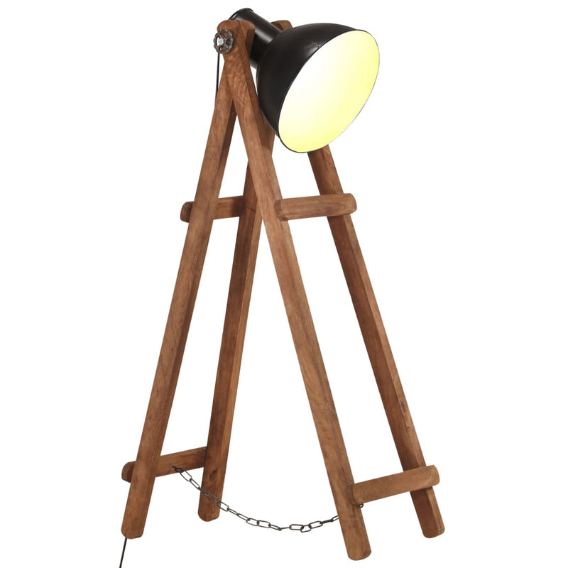 Cargue la imagen en el visor de la galería, Vidaxl vloerlamp e27 massief mangohout zwart