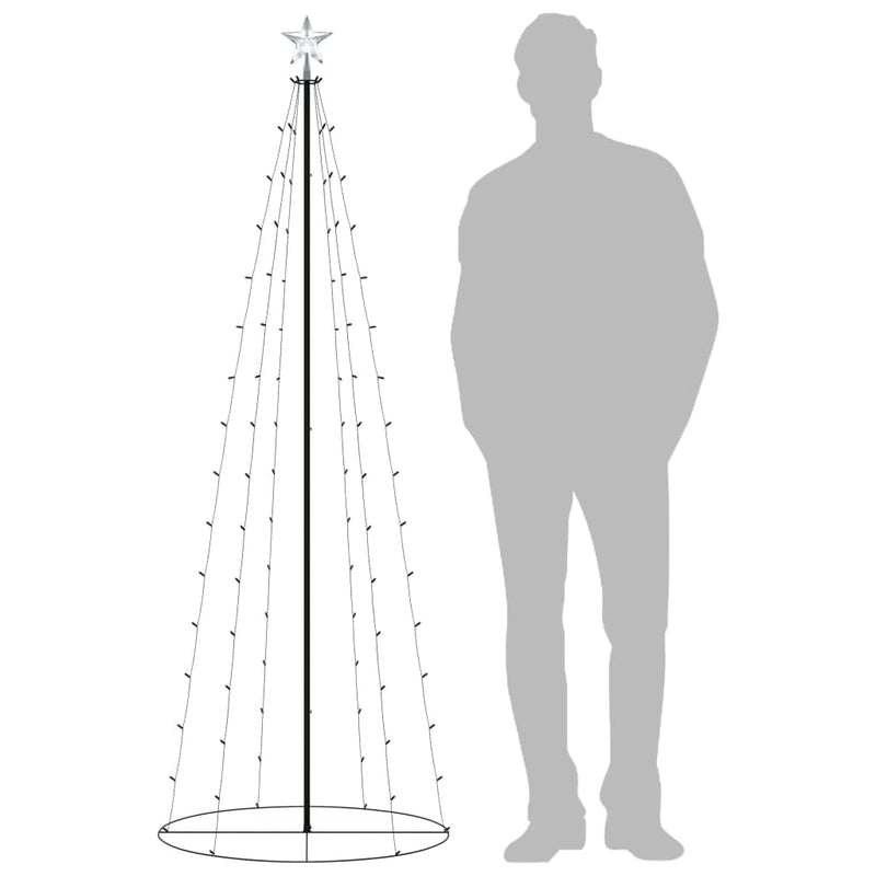 Load image into Gallery viewer, VidaXL Kegelkerstboom 100 warmwitte LED's 70x180 cm