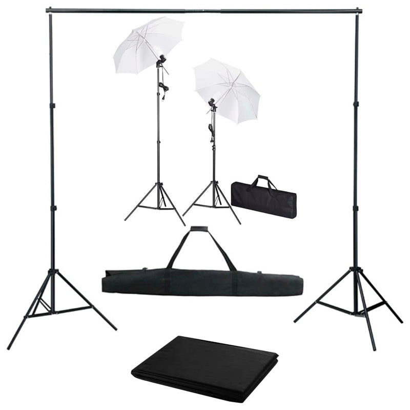Load image into Gallery viewer, VidaXL Fotostudioset met achtergrond, lampen en paraplu's
