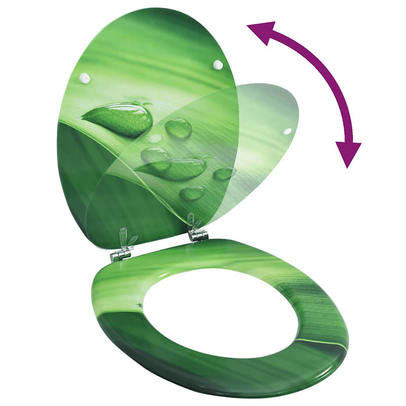 Load image into Gallery viewer, Vidaxl toiletbril met deksel waterdruppel mdf groen