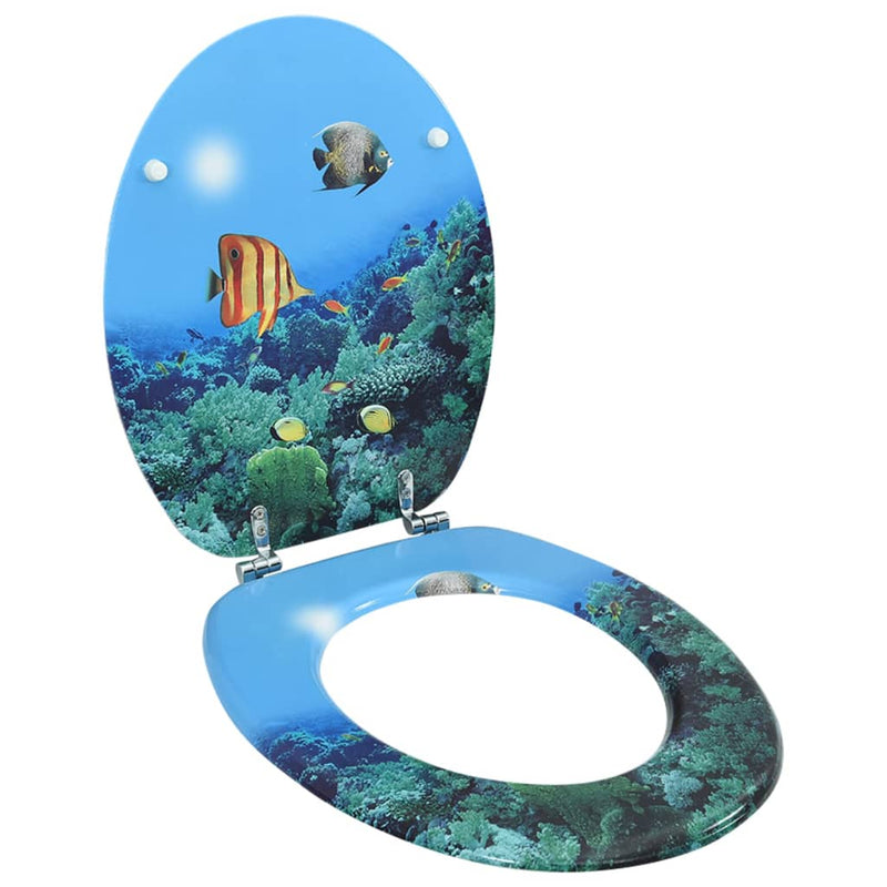 Load image into Gallery viewer, Vidaxl toiletbril met deksel diepzee mdf