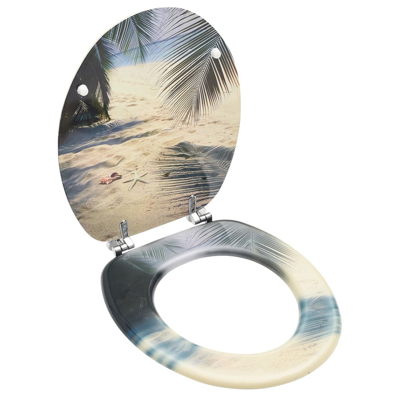 Load image into Gallery viewer, Vidaxl toiletbril met deksel strand mdf