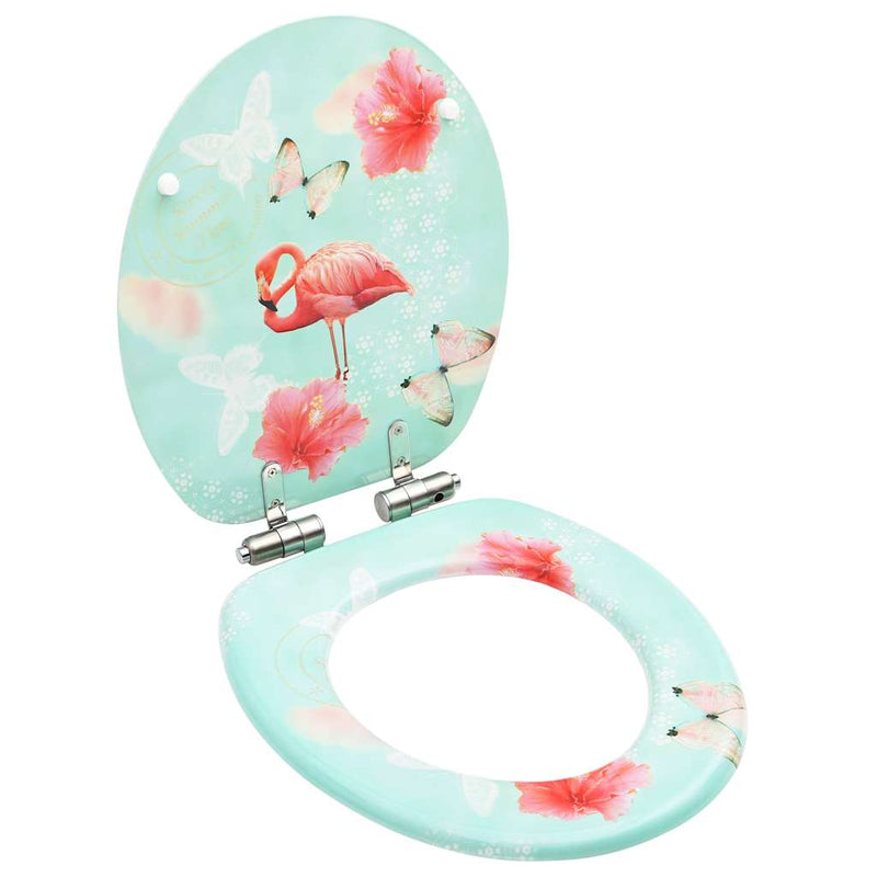 Load image into Gallery viewer, Vidaxl toiletbril met soft-close deksel flamingo mdf