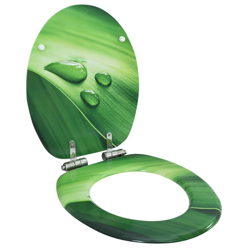 Load image into Gallery viewer, Vidaxl toiletbril met soft-close deksel waterdruppel mdf groen