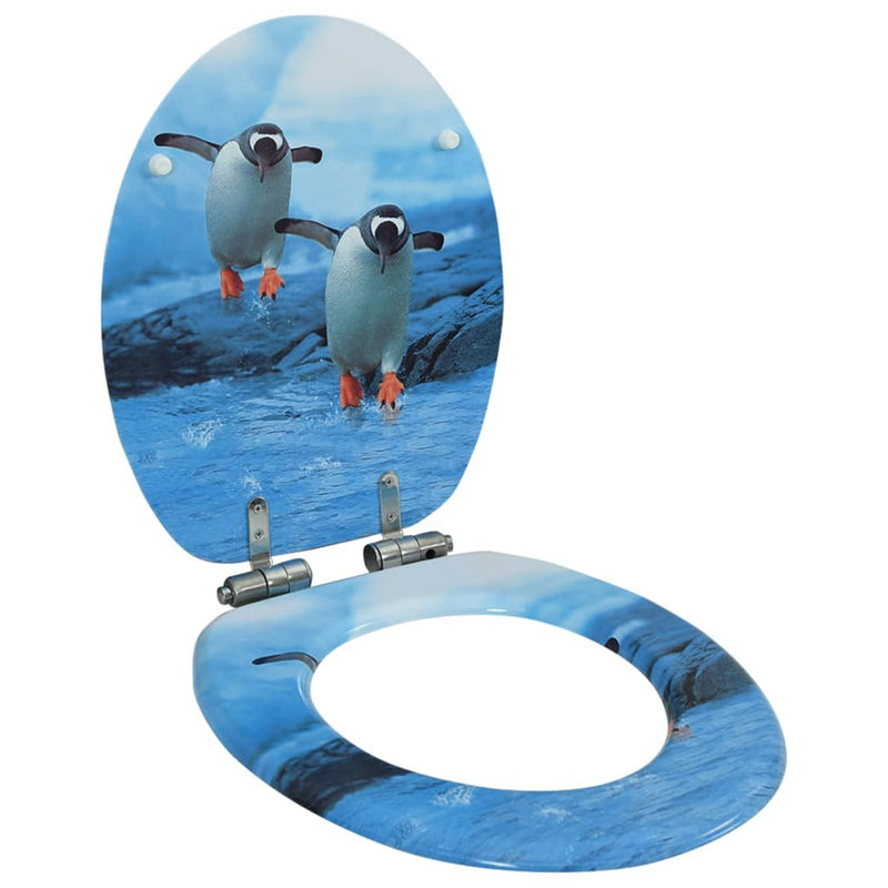 Load image into Gallery viewer, Vidaxl toiletbril met soft-close deksel pinguïn mdf