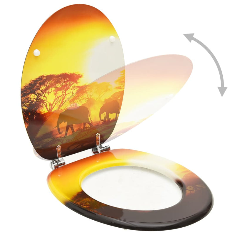 Load image into Gallery viewer, Vidaxl toiletbril met deksel savanne mdf