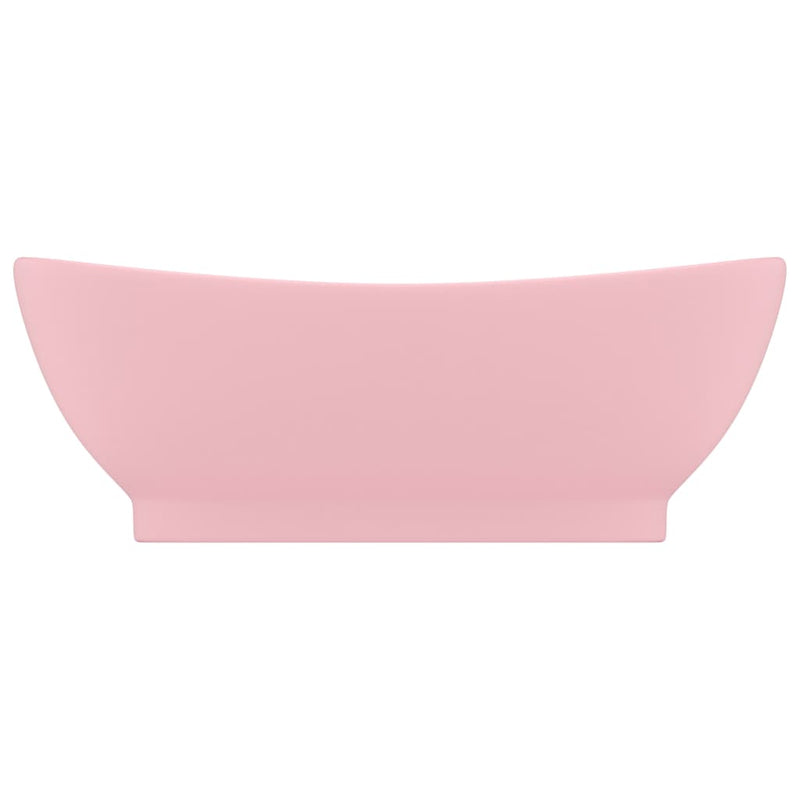 Load image into Gallery viewer, Vidaxl wastafel met overloop ovaal 58,5x39 cm keramiek matroze